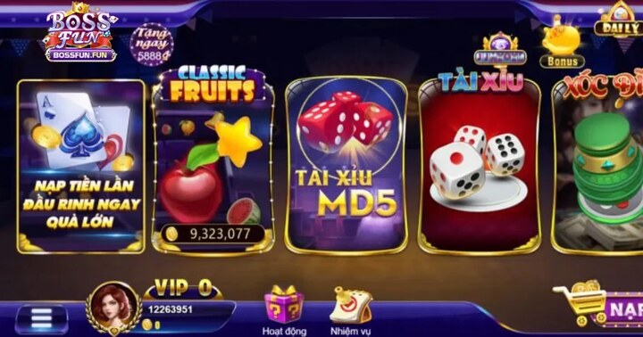 Các loại hình game tại nhà cái Bossfun