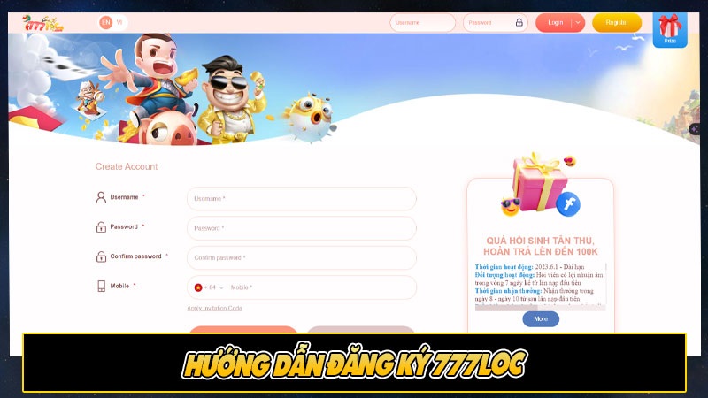 Hướng dẫn đăng nhập tài khoản vào nhà cái 777loc