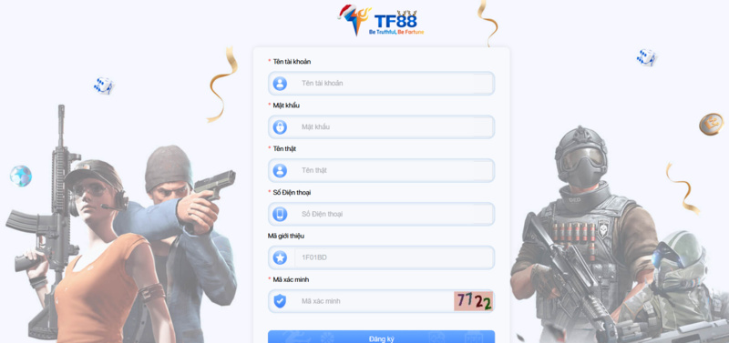 Đăng ký tham gia sân chơi Tf88