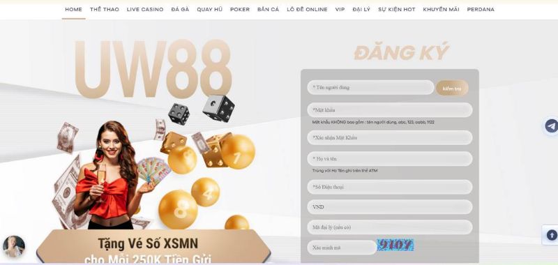 Hướng dẫn newbie đăng ký tài khoản tại Uw88