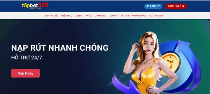Hướng dẫn cách nạp rút tiền tại Topbet379