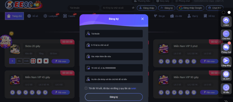 Tham gia Ee88 cho người mới 